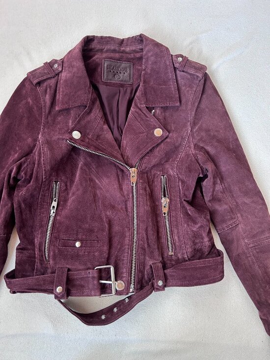 Blank NYC Jackets & Blazers - BLANKNYC 100% Leather Moto Jacket | Women's Medium | Burgundy Suede